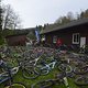 Die wieder sauberen Räder im überwachten Bikeparkplatz © Julien Carez