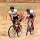 1984 Pacific Suntour series in the Bay Area -Jim Sullivan on stock Schwinn High Sierra and Steve Cook from Crested Butte is behind on a Charlie Cunningham