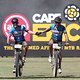 Masters Leaders Joaquim Rodriguez and Jose Hermida of Merida Factory Racing during stage 6 of the 2019 Absa Cape Epic Mountain Bike stage race from the University of Stellenbosch Sports Fields in Stellenbosch, South Africa on the 23rd March 2019

P