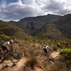 Riders through Houw Hoek Pass during stage 2 of the 2022 Absa Cape Epic Mountain Bike stage race from Lourensford Wine Estate to Elandskloof in Greyton, South Africa on the 22nd March 2022.