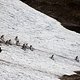 Über das berühmte Schneefeld, was in diesem Jahr ziemlich zusammen geschmolzen ist