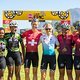 (L to R) Andisiwe Skeyi &amp; Refilwe Mogorosi of Exxaro / Pepto, Ariane Luthi &amp; Robyn de Groot of Salusmed and  Remofilwe Moeketsi &amp; Buhle Beauty Nontobeko Ngobese of Stadio during stage 7 of the 2021 Absa Cape Epic Mountain Bike stage race from CPUT We