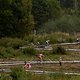 Fahrer in der Uphill Serpentinen Sektion