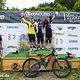 Podium der Damen (vlnr) Anne Caroline Chausson (2.), Tracy Moseley (1),  Anneke Beerten (3)