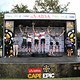 Stage Podium (L to R) 2nd place Henrique Avancini and Manuel Fumic of Cannondale Factory Racing, 1st Place Periklis Ilias and Tiago Jorge Ferreira Oliveira of Dolomiti Superbike and 3rd Place Karl Platt and Urs Huber of the Bulls  during stage 6 of t