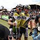 Karl Platt and Urs Huber of the Bulls celebrate winning the 2016 Absa Cape Epic during the final stage (stage 7) of the 2016 Absa Cape Epic Mountain Bike stage race from Boschendal in Stellenbosch to Meerendal Wine Estate in Durbanville, South Africa
