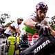 Henrique Avancini and Manuel Fumic of Cannondale Factory Racing collect their hydration packs during stage 3 of the 2019 Absa Cape Epic Mountain Bike stage race held from Oak Valley Estate in Elgin, South Africa on the 20th March 2019.

Photo by Ni