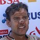An exhausted Periklis Ilias of  of Dolomiti Superbike after finishing in third place during stage 1 of the 2016 Absa Cape Epic Mountain Bike stage race held from Saronsberg Wine Estate in Tulbagh, South Africa on the 14th March 2016

Photo by Shaun