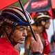 Amy Wakefield in a pensive mood after mechanical mishaps on the mountain during stage 6 of the 2023 Absa Cape Epic Mountain Bike stage race held at Lourensford Wine Estate in Somerset West South Africa on the 25th March 2023 Photo by Dom Barnardt / C