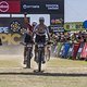 Hans Becking and Wout Alleman take the stage win from Nino Schurter and Sebastian Fini who broke a chain in the sprint during Stage 1 of the 2024 Absa Cape Epic Mountain Bike stage race from Saronsberg Wine Estate to Saronsberg Wine Estate, Tulbagh, 