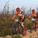 Anna van der Breggen and Annika Langvad of Investec-Songo-Specialized up a climb during stage 2 of the 2019 Absa Cape Epic Mountain Bike stage race from Hermanus High School in Hermanus to Oak Valley Estate in Elgin, South Africa on the 19th March 20