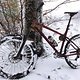 Fahrrad mit Schnee