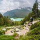 Der Trail schlängelt sich steil und steinig hinab. Vorbei am Lago Palü und weiter nach Poschiavo