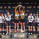 The womens overall podium during Stage 7 of the 2024 Absa Cape Epic Mountain Bike stage race from Stellenbosch to Stellenbosch, South Africa on 24 March 2024. Photo by Nick Muzik/Cape Epic
PLEASE ENSURE THE APPROPRIATE CREDIT IS GIVEN TO THE PHOTOGRA