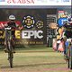 Manuel Fumic of Cannondale Factory Racing celebrates after finishing second with partner Henrique Avancini of Cannondale Factory Racing during stage 6 of the 2016 Absa Cape Epic Mountain Bike stage race from Boschendal in Stellenbosch, South Africa o