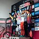 Das Podium der Frauen: Rachel Atherton gewinnt vor Tracey Hannah und Nina Hoffmann, die als erste deutsche Downhill-Fahrerin seit über 20 Jahren auf dem Podium landet