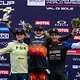 Asa Vermette (2.), Max Alran (1.) und Mylann Falquet (3.) – so heißen die schnellsten Junioren in Val di Sole.