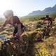Mariske Strauss and Candice Lill of team Faces Rola during stage 1 of the 2022 Absa Cape Epic Mountain Bike stage race from Lourensford Wine Estate to Lourensford Wine Estate, South Africa on the 21st March 2022.