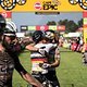 Henirique Avancini and Manuel Fumic of Cannondale Factory Racing celebrate second place during the final stage (stage 7) of the 2019 Absa Cape Epic Mountain Bike stage race from the University of Stellenbosch Sports Fields in Stellenbosch to Val de V