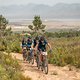 Riders climbing with up jeep track with mountains in the background during stage 2 of the 2019 Absa Cape Epic Mountain Bike stage race from Hermanus High School in Hermanus to Oak Valley Estate in Elgin, South Africa on the 19th March 2019

Photo b