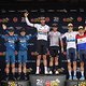 The Mens Podium during Stage 6 of the 2024 Absa Cape Epic Mountain Bike stage race from Stellenbosch to Stellenbosch, South Africa on 23 March 2024. Photo by Nick Muzik/Cape Epic
PLEASE ENSURE THE APPROPRIATE CREDIT IS GIVEN TO THE PHOTOGRAPHER AND A