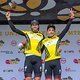 Matt Beers and Jordan Sarrou of NinetyOne-songo-Specialized retain the yellow leaders jersey  during stage 4 of the 2021 Absa Cape Epic Mountain Bike stage race from Saronsberg in Tulbagh to CPUT in Wellington, South Africa on the 21th October 2021

