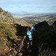 Masters Leaders Jose Hermida &amp; Joaquim Rodriguez of Merida Factory Racing at the portage down the Gantouw Pass during stage 5 of the 2019 Absa Cape Epic Mountain Bike stage race held from Oak Valley Estate in Elgin to the University of Stellenbosch S