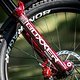 Sogar die RockShox Boxxer wurde passend lackiert.