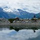 mit Blick auf den Gletscher...