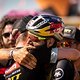 Lars Forster from team Scott-SRAM MTB-Racing getting a hug during the final stage (stage 7) of the 2019 Absa Cape Epic Mountain Bike stage race from the University of Stellenbosch Sports Fields in Stellenbosch to Val de Vie Estate in Paarl, South Afr