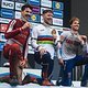Das WM-Podium in Schottland: Charlie Hatton sichert sich vor seinem Teamkollegen Andi Kolb den Sieg und damit die berühmten Rainbow Stripes