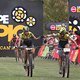 Mariske Strauss &amp; Jennie Stenerhag of Silverback - Fairtree finish in 3rd place during stage 5 of the 2019 Absa Cape Epic Mountain Bike stage race held from Oak Valley Estate in Elgin to the University of Stellenbosch Sports Fields in Stellenbosch, S