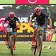 Alan Hatherly &amp; Matthew Beers of Specialized Foundation NAD cross the line (Beers with a flat rear tyre) of the 2019 Absa Cape Epic Mountain Bike stage race held at the University of Cape Town in Cape Town, South Africa on the 17th March 2019.

Pho