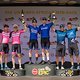 Masters podium (L to R) 2nd Rain Lond &amp; Argo Rohtmets of Rattabaas, 1st Craig Uria &amp; Andrew Duvenage  and 3rd Roland Müller &amp; André Bachmann of skyPixX during stage 3 of the 2021 Absa Cape Epic Mountain Bike stage race from Saronsberg to Saronsberg, 