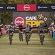 Riders happy to have completed Stage 7 of the 2024 Absa Cape Epic Mountain Bike stage race from Stellenbosch to Stellenbosch, South Africa on 24 March 2024. Photo by Dom Barnardt / Cape Epic
PLEASE ENSURE THE APPROPRIATE CREDIT IS GIVEN TO THE PHOTOG