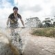 A rider goes through a water crossing during stage 1 of the 2019 Absa Cape Epic Mountain Bike stage race held from Hermanus High School in Hermanus, South Africa on the 18th March 2019.

Photo by Justin Coomber/Cape Epic

PLEASE ENSURE THE APPROP