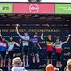 Mens Podium (L to R) Hans Becking and Jose Dias of BUFF-MEGAMO (2nd), Andreas Seewald and Martin Stosek of Canyon Northwave MTB (1st) and Wout Alleman and and Fabian Rabensteiner of Wilier Pirelli (3rd) during stage 1 of the 2022 Absa Cape Epic Mount