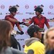 Jaco Brand and Charl Fouche fist bump before starting during the Prologue of the 2019 Absa Cape Epic Mountain Bike stage race held at the University of Cape Town in Cape Town, South Africa on the 17th March 2019.

Photo by Shaun Roy/Cape Epic

PL