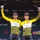 Andreas Seewald and Martin Stošek of Canyon Northwave MTB retain the yellow jersey during stage 2 of the 2022 Absa Cape Epic Mountain Bike stage race from Lourensford Wine Estate to Elandskloof in Greyton, South Africa on the 22nd March 2022. Photo b