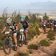 Mixed Green jersey holder Laura Stark of TBR-Werner leads a group up a climb during stage 2 of the 2019 Absa Cape Epic Mountain Bike stage race from Hermanus High School in Hermanus to Oak Valley Estate in Elgin, South Africa on the 19th March 2019