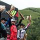 Bode Burke (Mitte) gewinnt in Loudenvielle vor Tyler Waite (vorne) und Max Alran (hinten)