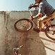 Gordon Burns on his Richman riding the wall of a skatepark in Santa Rosa 1979