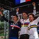 Das WM-Podium der Männer: Greg Minnaar wird Weltmeister, Benoit Coulanges holt Silber und Troy Brosnan wird Dritter!