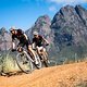 Ildefonso Fernandez Lopez and Marcos Romero of team Rinovo during stage 5 of the 2022 Absa Cape Epic Mountain Bike stage race from Elandskloof in Greyton to Stellenbosch, South Africa on the 25th March 2022.