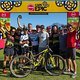 Team Scott with their winning team of Nino Schurter &amp; Lars Schurter at the finish of the final stage (stage 7) of the 2019 Absa Cape Epic Mountain Bike stage race from the University of Stellenbosch Sports Fields in Stellenbosch to Val de Vie Estate 