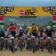 The pro mens field leave Lourensford Wine Estate during stage 2 of the 2022 Absa Cape Epic Mountain Bike stage race from Lourensford Wine Estate to Elandskloof in Greyton, South Africa on the 22nd March 2022. Photo by Gary Perkin