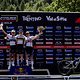 Das Podium der Top Drei Damen in Val di Sole (von links nach rechts)
