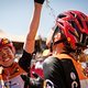 Annika Langvad and Anna van der Breggen from team Investec-Songo-Specialized celebrating after winning the 2019 Absa Cape Epic Mountain Bike stage race from the University of Stellenbosch Sports Fields in Stellenbosch to Val de Vie Estate in Paarl, S