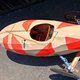 Mosquito Velomobile, Bamboo body shell, top front view (2015)