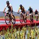 Martin Stošek of Canyon Northwave leads the riders over the Thirsti bridge during stage 3 of the 2021 Absa Cape Epic Mountain Bike stage race from Saronsberg to Saronsberg, Tulbagh, South Africa on the 20th October 2021

Photo by Nick Muzik/Cape Epic